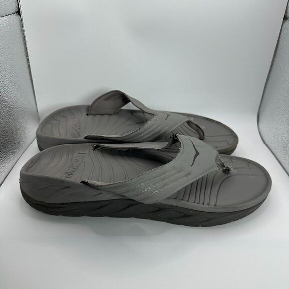 Hoka One One ORA Recovery Flip Flops Mens Size 13 Gray Cushioned main image 6